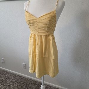 Forever 21 Pale Yellow Tie-Back Sundress